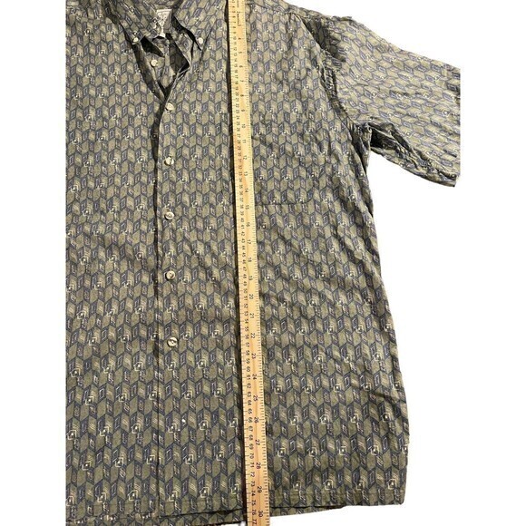 Burma Bibas Button Up 100% Cotton Shirt Mens Large‎ Green - Picture 4 of 7